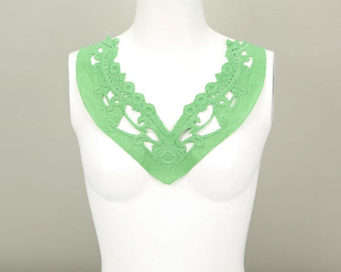 Green Applique Embroidered Floral Cotton  APP00015